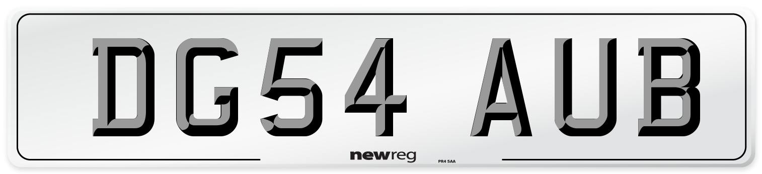 DG54 AUB Number Plate from New Reg